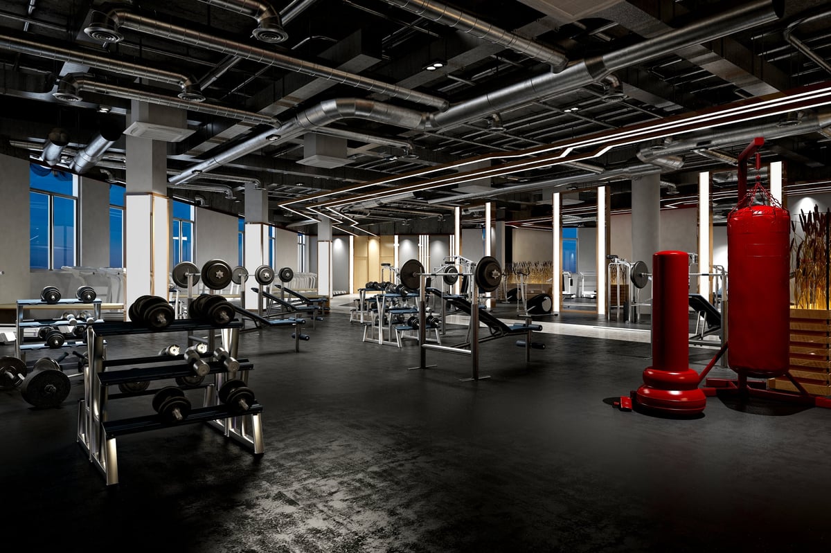 Moderna teretana s fitness opremom, sportski centar i wellness