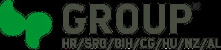 GROUP logo with green leaf design and text indicating HR SPR GIH CG HU NZ AL services