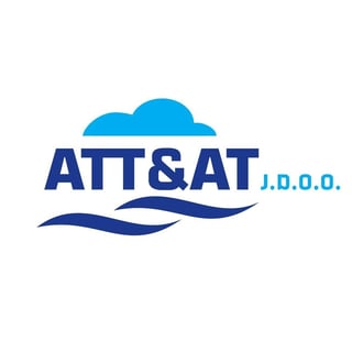 ATT&AT J.D.O.O. logo with blue cloud and wave design elements